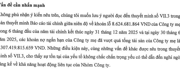 Sunbay Ninh Thuận bị kiểm toán nghi ngờ về khả năng hoạt động liên tục